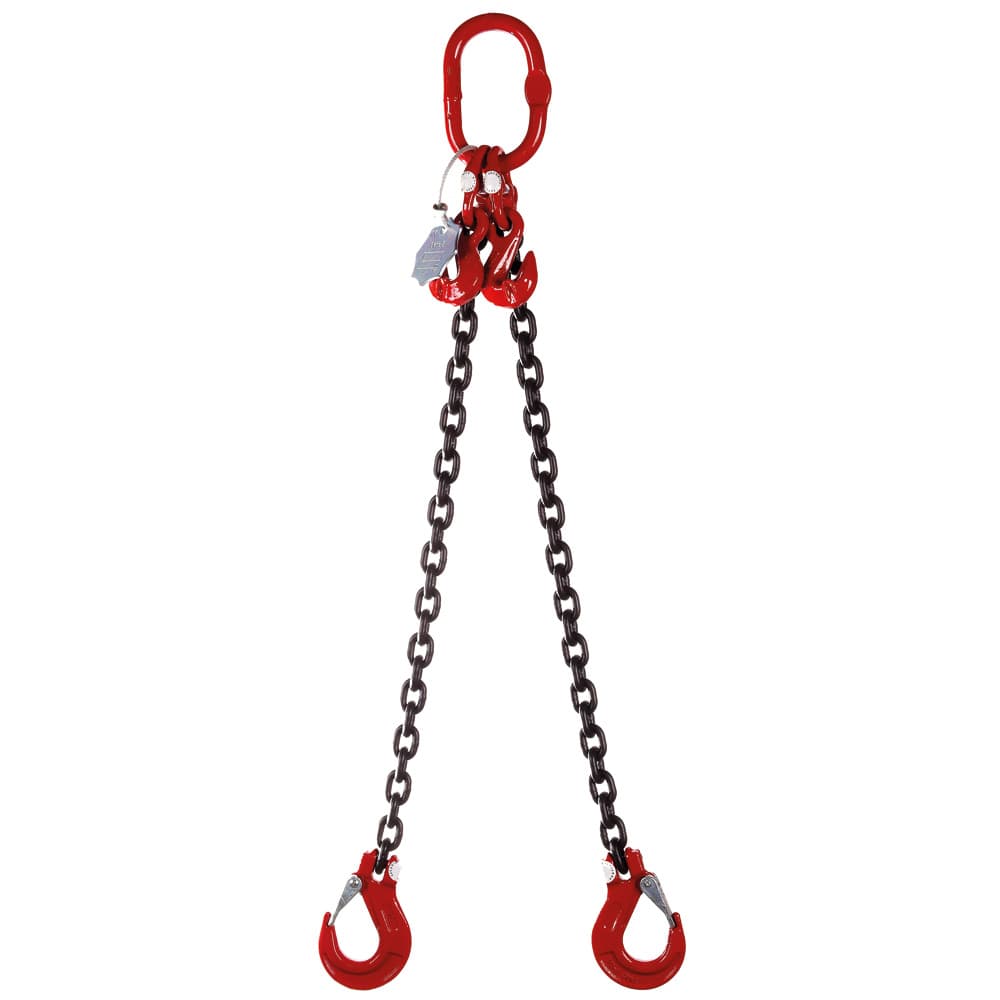 2.1 Tonne 1m Chainsling 2 legs, latch hook with shorteners