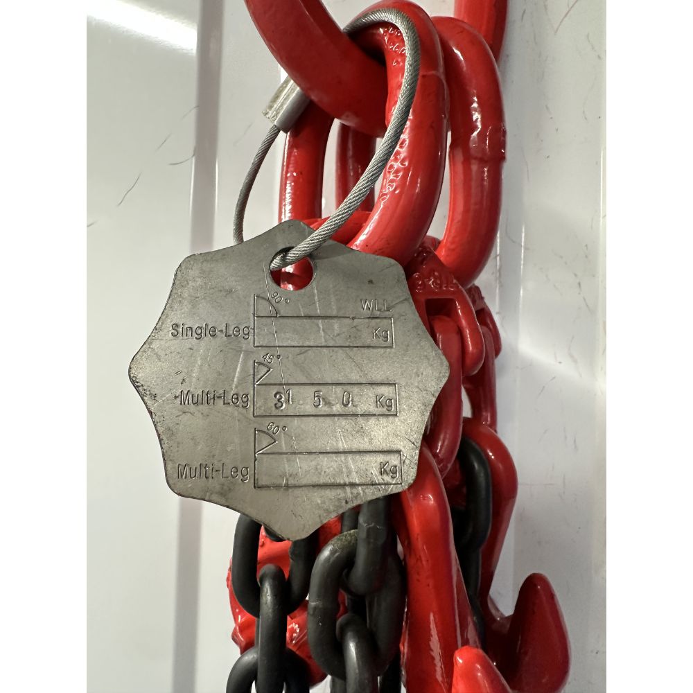 3.15 Tonne Chainsling 4 legs, safety hook with shorteners