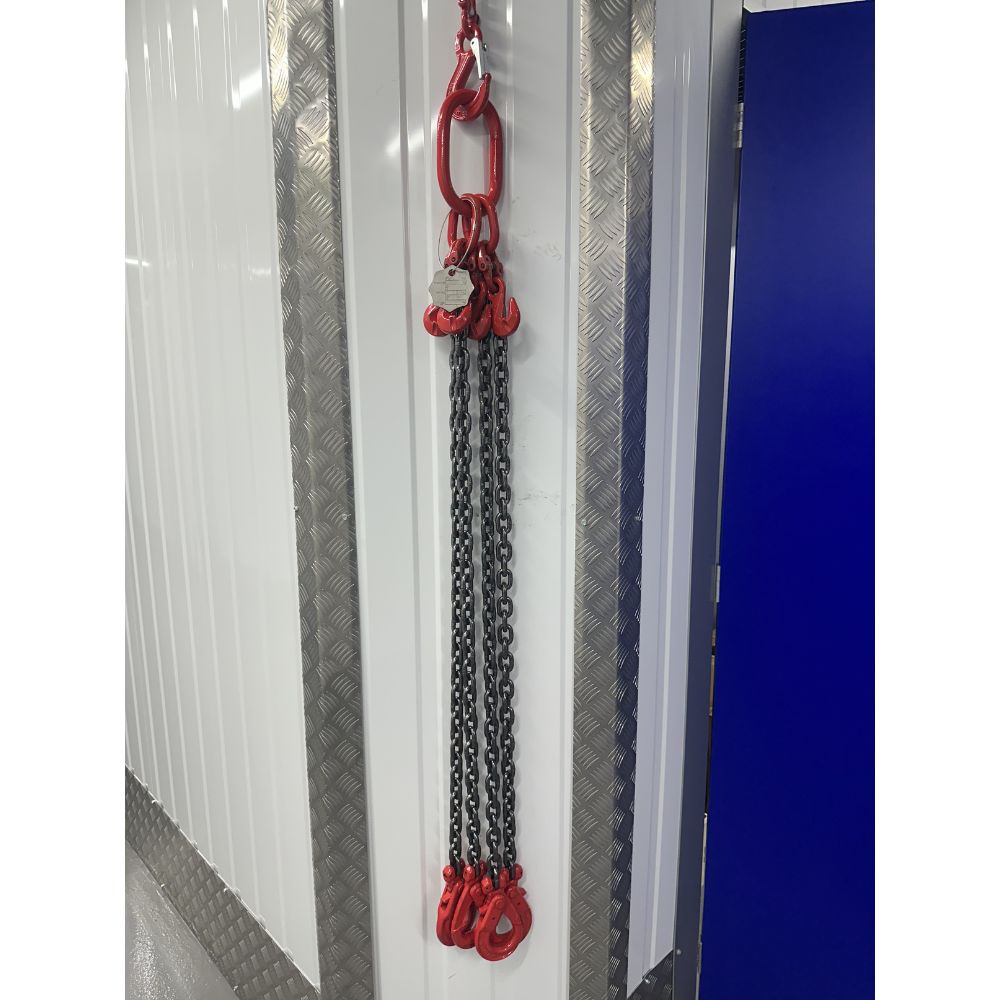 4.25 Tonne Chainsling 4 legs,  Safety hook with shorteners