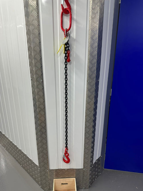 Single Leg Lifting Chain Sling SWL 1.5T 1mtr EWL 7mm chain With Loler cert