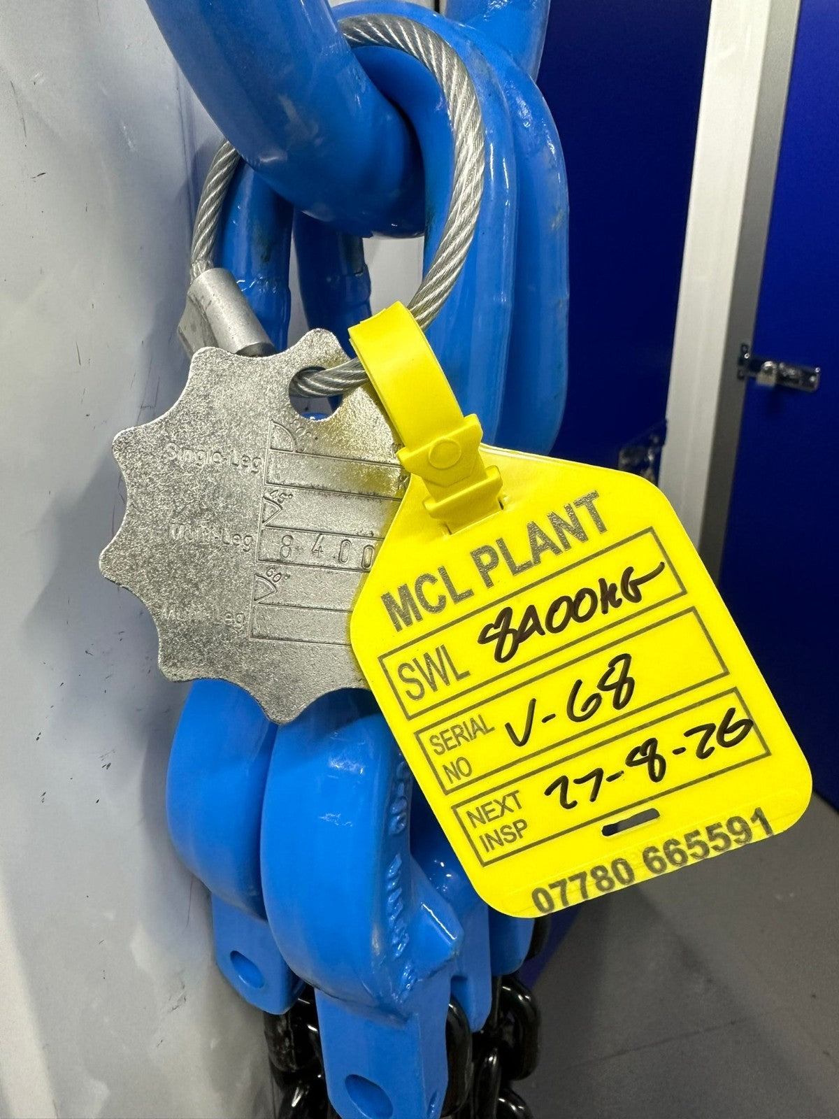 6mtr x4 leg 10mm Lifting Chain Sling 8.4 tonne with Shortners and Loler cert