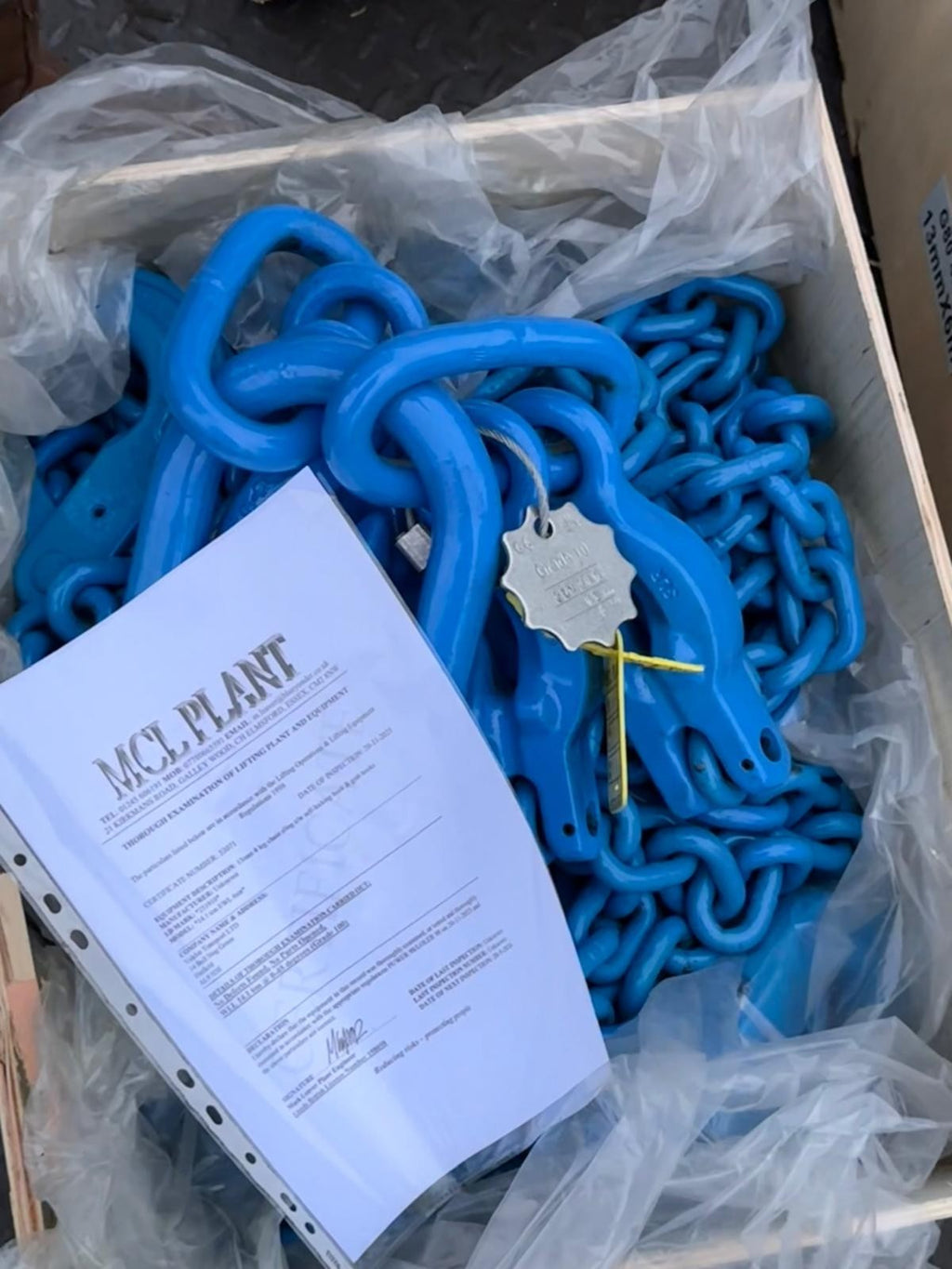 6mtr x4 leg 13mm Lifting Chain Sling 14.1 tonne with Shortners and Loler cert