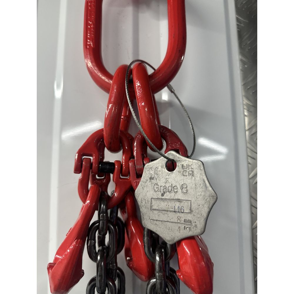 4.25 Tonne Chainsling 4 legs, latch hook with shorteners