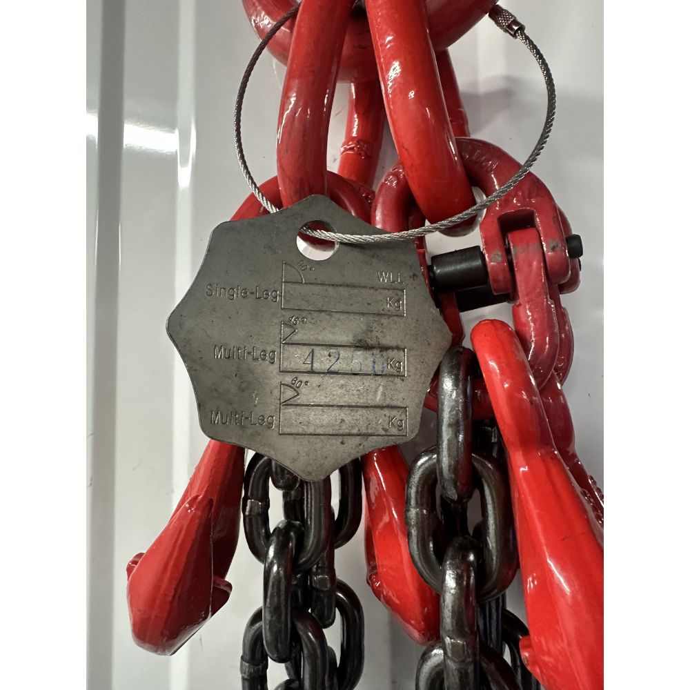 4.25 Tonne Chainsling 4 legs, latch hook with shorteners