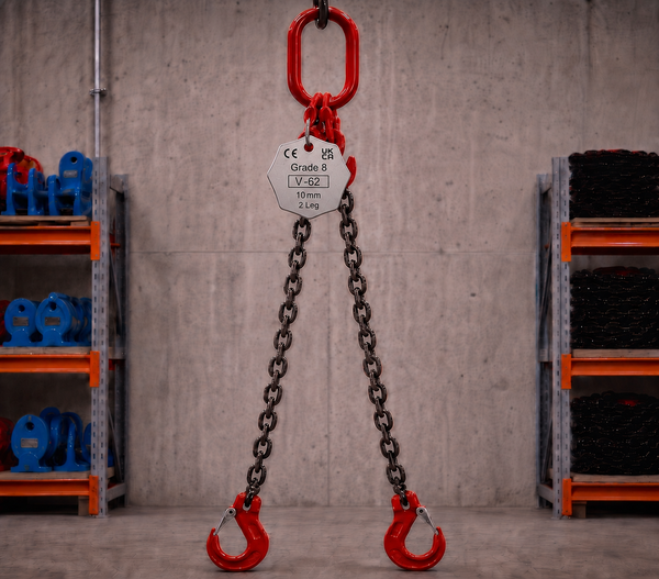 4.25 Tonne 2m Chainsling 2 legs, latch hook with shorteners