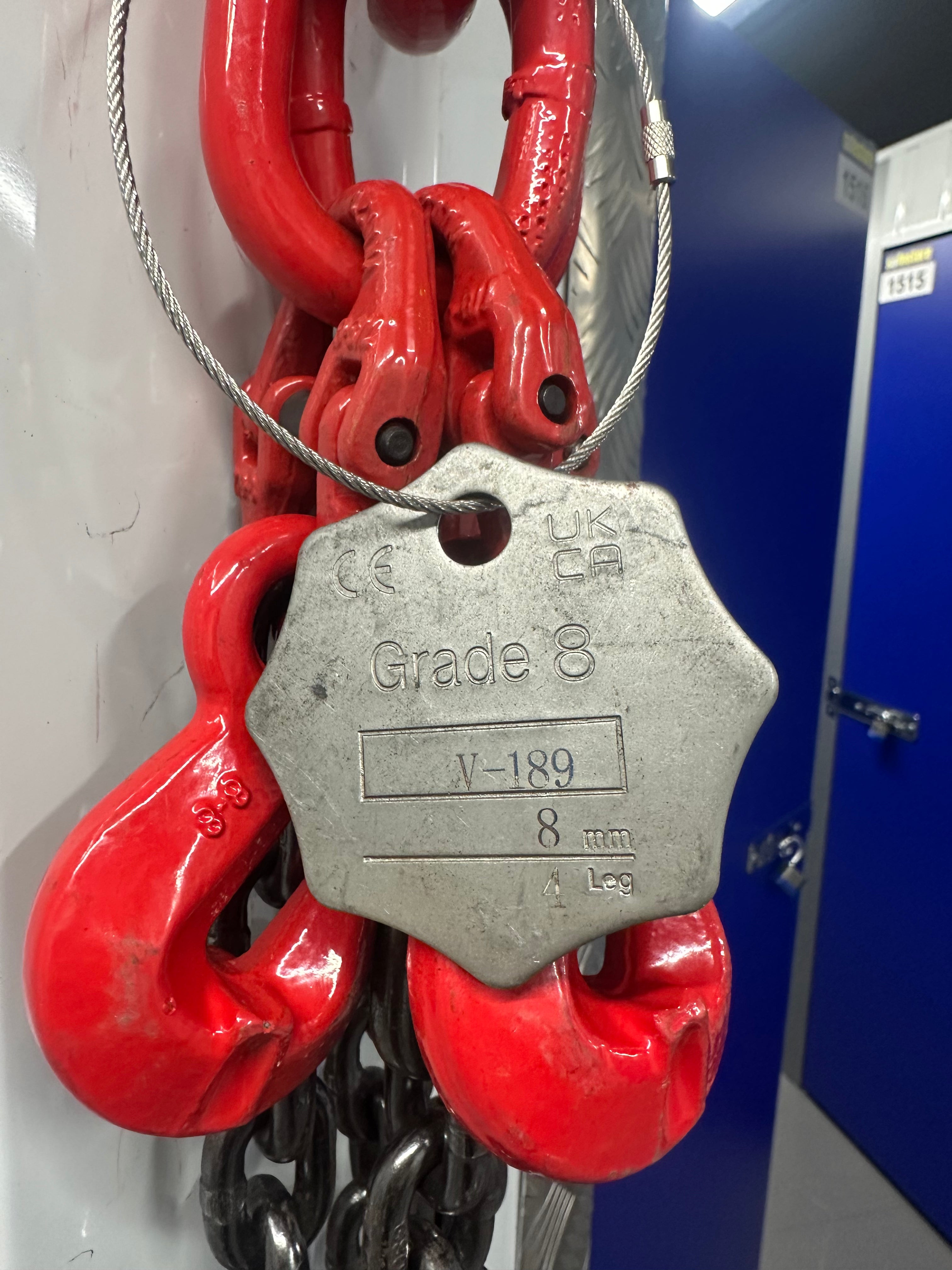 4.25 Tonne Chainsling 4 legs,  Safety hook with shorteners