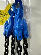 5.3 Tonne Grade 100 4m Chainsling 4 legs, safety hook with shorteners